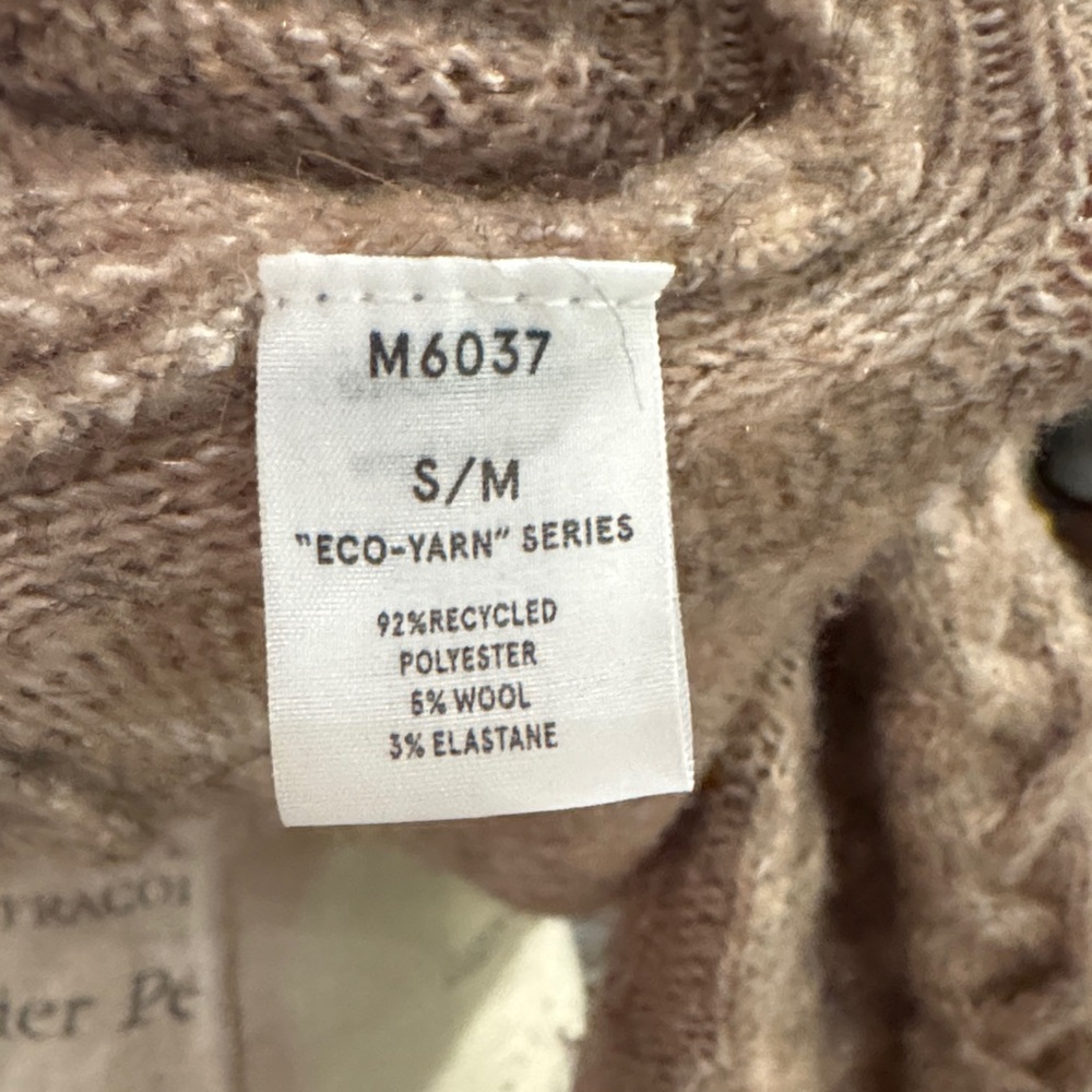 Kerisma Cable Knit Button-Up Sweater Light Brown Tan Eco-Yarn Series S/M - Picture 8 of 10